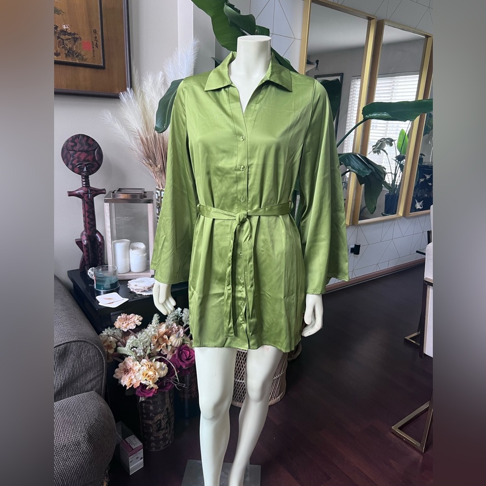 SHIRT DRESS W/ TIE